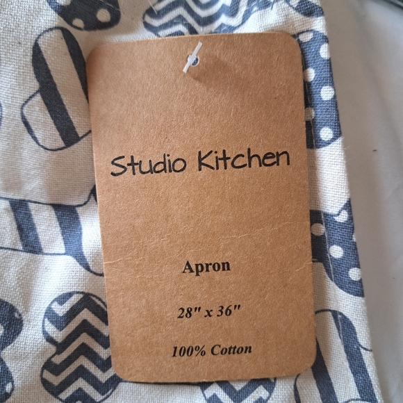 STUDIO KITCHEN all over DOG BONES cotton apron tie waist pockets groomer dog Mom - Picture 3 of 6